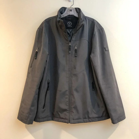 Tumi Other - Tumi Tech Convertible Hooded Windbreaker Grey Coat Full Zip Jacket Men's Small